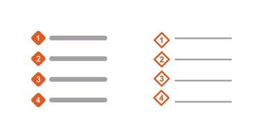 Unique Numbered list Vector Icon