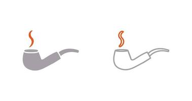 Unique Lit Smoking Pipe Vector Icon