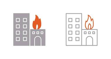 Unique Burning Building Vector Icon