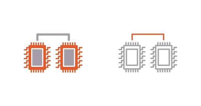 Processors Connected Vector Icon