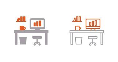 Office Desk Vector Icon