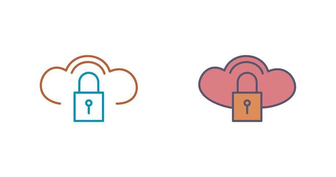 icono de vector de nube segura