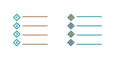 Unique Numbered list Vector Icon