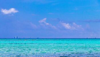 Tropical caribbean sea panorama view to Cozumel island cityscape Mexico. photo