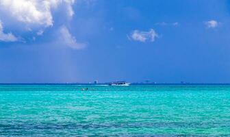 Boats yachts catamaran jetty ferry Playa del Carmen Cozumel Mexico. photo