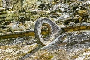 Coba Maya Ruins ancient buildings pyramids in tropical jungle Mexico. photo