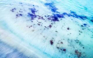 Waves at tropical beach caribbean sea clear turquoise water Mexico. photo