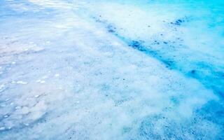 Waves at tropical beach caribbean sea clear turquoise water Mexico. photo