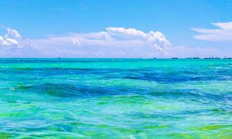 Tropical Caribbean beach clear turquoise water Playa del Carmen Mexico. photo