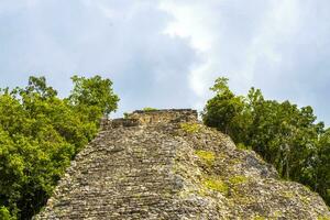 coba maya restos nohoch mul pirámide en tropical selva México. foto