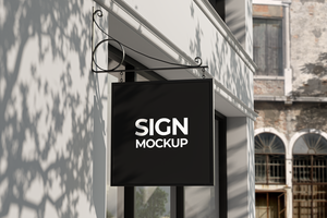 Square Signboard Mockup psd