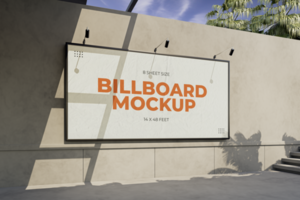 Street Wall Billboard Mockup psd