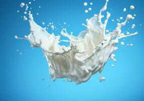 Milk splash isolated on background. AI generative photo