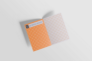 A5 Bifold mockup realistic for presentation design or corporate company using psd
