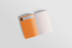 A5 Bifold mockup realistic for presentation design or corporate company using psd