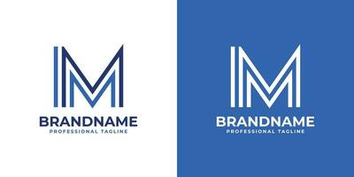 Letter IM Line Monogram Logo, suitable for business with IM or MI initials. vector