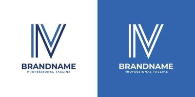 Letter IV Line Monogram Logo, suitable for business with IV or VI initials. vector