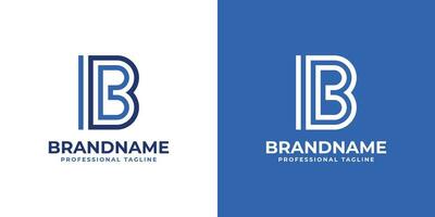 Letter IB Line Monogram Logo, suitable for business with IB or BI initials. vector