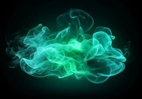 Dynamic explosion of colored smoke. Design concept. Generative AI photo