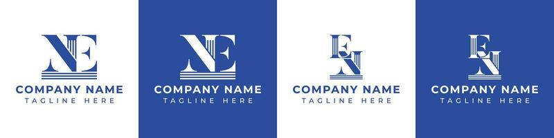 Letter EN and NE Pillar logo, suitable for business with NE or EN related to Pillar. vector