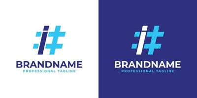 Letter I Hashtag Logo, suitable for any business with I initial. vector