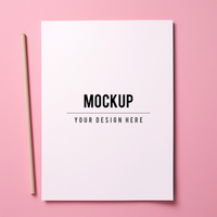 Blank A4 paper template on pink of background psd