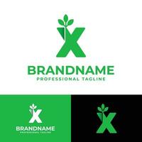 Letter X Nature Logo, suitable for any business related to Nature with X initial. vector