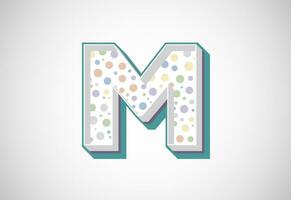 English alphabet M. Retro style bold modern vector alphabet design