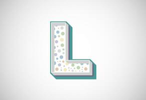 English alphabet L. Retro style bold modern vector alphabet design