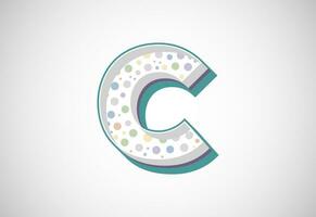 English alphabet C. Retro style bold modern vector alphabet design