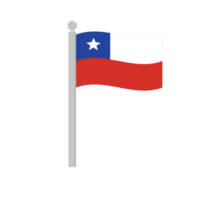 Flag of Chile on flagpole isolated png