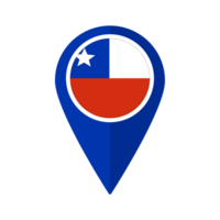 Flag of Chile flag on map pinpoint icon isolated blue color png