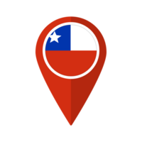 Flag of Chile flag on map pinpoint icon isolated red color png