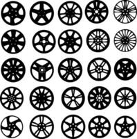 Set of car rims icons. Vector illustrations Isolate on a white background