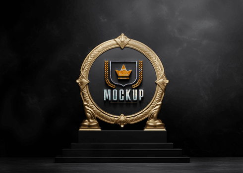 Editable logo mockup PSD template ai generated