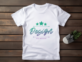 Editable white tshirt mockup PSD template ai generated