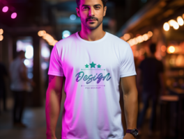 Editable white tshirt mockup PSD template ai generated