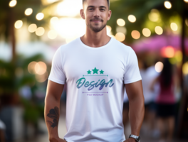 Editable white tshirt mockup PSD template ai generated
