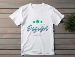 Editable white tshirt mockup PSD template ai generated