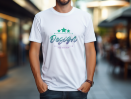 Editable white tshirt mockup PSD template ai generated