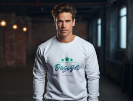 White Sweatshirt mockup design PSD template ai generated