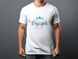 Editable white tshirt mockup PSD template ai generated