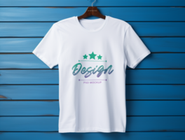 Editable white tshirt mockup PSD template ai generated