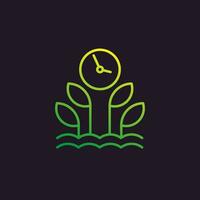 growing crops and time linear icon vector