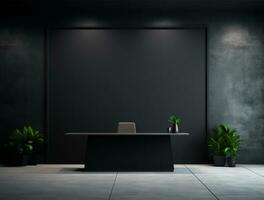 Empty modern interior office wall background front view Ai generated photo