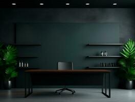 Empty modern interior wall background front view Ai generated photo