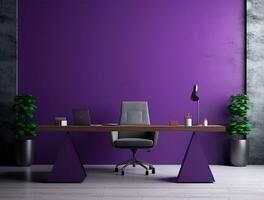 Empty modern interior wall background front view Ai generated photo