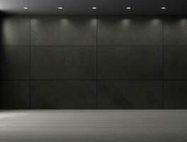 Empty modern interior dark wall background front view Ai generated photo