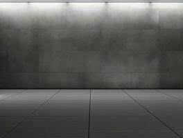 Empty modern interior dark wall background front view Ai generated photo