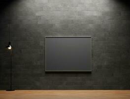 Empty modern interior dark wall background front view Ai generated photo